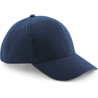 Casquette homme Pro-Style en coton brossé - 6 panneaux B65 - French Navy / Stone personnalisable - Vue de face