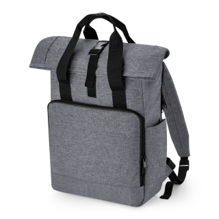 Sac à dos pour ordinateur recyclé BG118L - Grey Marl personnalisable - Vue de face