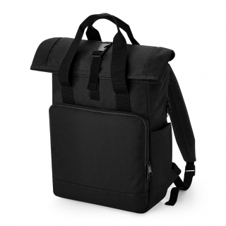 Sac à dos pour ordinateur recyclé BG118L - Black personnalisable - Vue de face