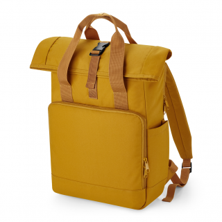 Sac à dos pour ordinateur recyclé BG118L - Mustard personnalisable - Vue de face