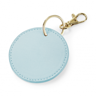 Porte-clés rond BG745 - Soft blue personnalisable - Vue de face