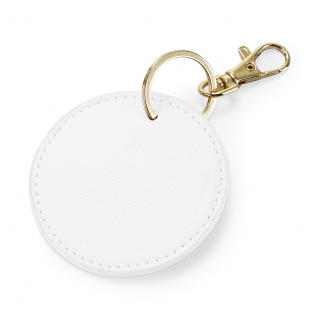 Porte-clés rond BG745 - Soft white personnalisable - Vue de face