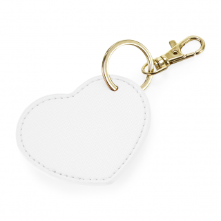 Porte-clés coeur BG746 - Soft white personnalisable - Vue de face