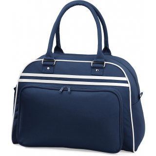 Sac Bowling Rétro BG75 - French Navy / White personnalisable - Vue de face