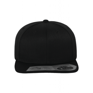 Casquette Fitted Snapback 6 panneaux FL110 - BLACK personnalisable - Vue de face