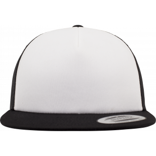 Casquette foam trucker FL6005FW - Black / White / Back personnalisable - Vue de face