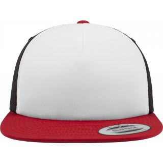 Casquette foam trucker FL6005FW - Red / White / Black personnalisable - Vue de face