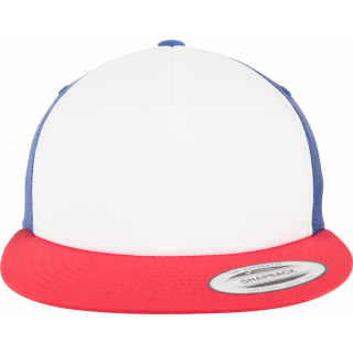 Casquette foam trucker FL6005FW - Red / White / Royal personnalisable - Vue de face