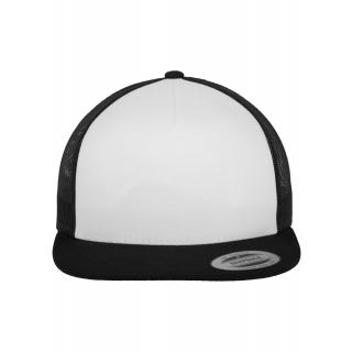 Casquette Classic Trucker FL6006W - BLACK / WHITE personnalisable - Vue de face