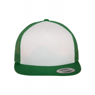 Casquette Classic Trucker FL6006W - KELLY / WHITE personnalisable - Vue de face