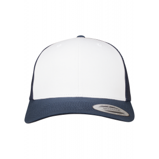 Casquette Retro Trucker Colored Front FL6606CF - NAVY / WHITE personnalisable - Vue de face
