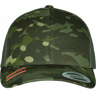 Casquette retro trucker multicam FL6606MC - Multicam Tropic personnalisable - Vue de face
