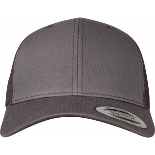 Casquette retro trucker FL6606 - DARK GREY personnalisable - Vue de face