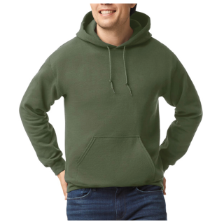 Sweat-shirt capuche Heavy Blend™ GI18500 - Military Green personnalisable - Vue de face