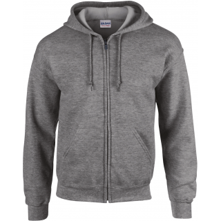 Sweat-shirt homme zippé capuche Heavy Blend™ GI18600 - Graphite Heather personnalisable - Vue de face