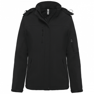 Parka softshell doublée capuche femme K651 - Black personnalisable - Vue de face