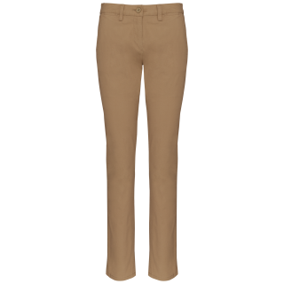 Pantalon chino femme K741 - Camel personnalisable - Vue de face
