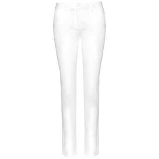 Pantalon chino femme K741 - White personnalisable - Vue de face