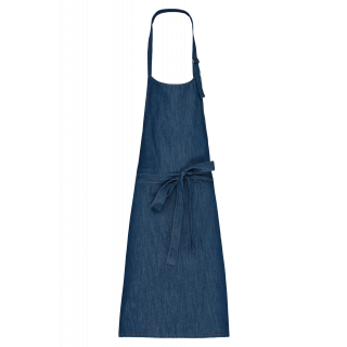 Tablier polycoton sans poche K8000 - Denim personnalisable - Vue de face