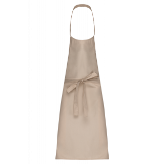 Tablier polycoton sans poche K8000 - Beige personnalisable - Vue de face