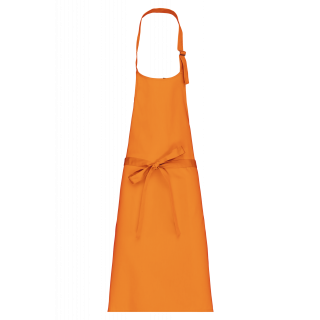 Tablier polycoton sans poche K8000 - Orange personnalisable - Vue de face