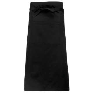Tablier polycoton extra long K8004 - Black personnalisable - Vue de face