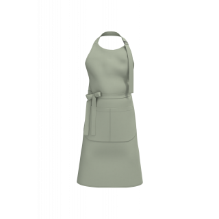 Tablier avec poche en coton Bio K8007 - Almond Green personnalisable - Vue de face