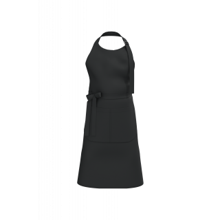 Tablier avec poche en coton Bio K8007 - Black personnalisable - Vue de face