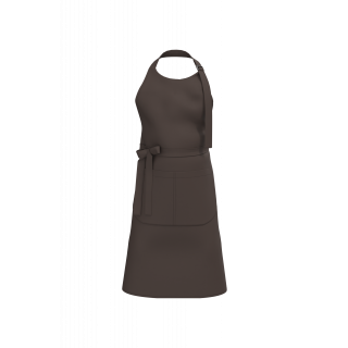 Tablier avec poche en coton Bio K8007 - Chocolate personnalisable - Vue de face