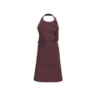 Tablier avec poche en coton Bio K8007 - Dark Cherry personnalisable - Vue de face