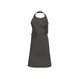 Tablier avec poche en coton Bio K8007 - Dark Grey personnalisable - Vue de face