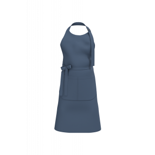 Tablier avec poche en coton Bio K8007 - Deep Blue personnalisable - Vue de face