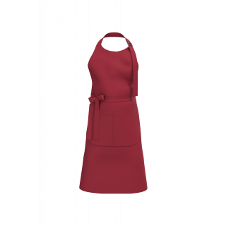 Tablier avec poche en coton Bio K8007 - Hibiscus Red personnalisable - Vue de face