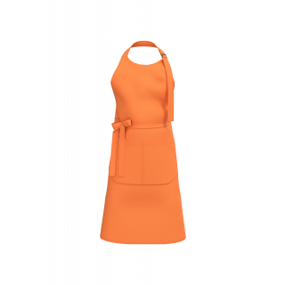 Tablier avec poche en coton Bio K8007 - Light Orange personnalisable - Vue de face