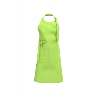 Tablier avec poche en coton Bio K8007 - Lime personnalisable - Vue de face