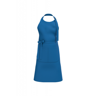 Tablier avec poche en coton Bio K8007 - Sea Blue personnalisable - Vue de face