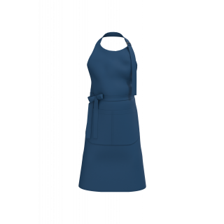 Tablier avec poche en coton Bio K8007 - True Indigo personnalisable - Vue de face