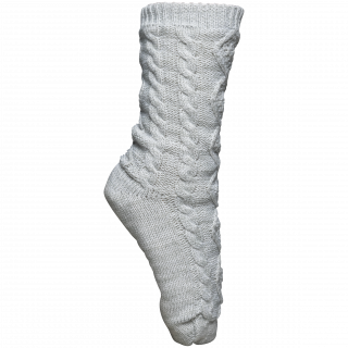 Chaussettes lounge doublées sherpa K815 - Snow Grey melange personnalisable - Vue de face