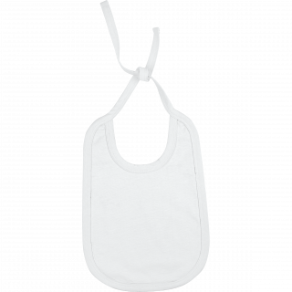 Bavoir coton bébé K832 - White personnalisable - Vue de face