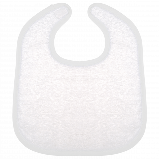 Bavoir éponge bébé K833 - White personnalisable - Vue de face