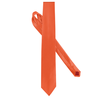 Cravate satinée K860 - Orange personnalisable - Vue de face