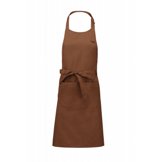 Tablier coton avec poche K885 - Cacao personnalisable - Vue de face