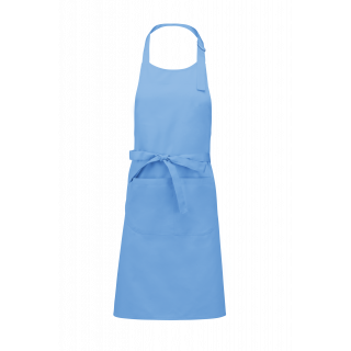 Tablier coton avec poche K885 - Sky Blue personnalisable - Vue de face