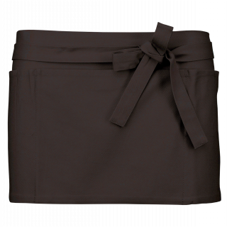 Tablier coton court K886 - Chocolate personnalisable - Vue de face