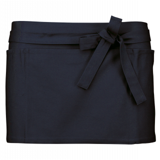 Tablier coton court K886 - Navy personnalisable - Vue de face