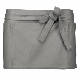 Tablier coton court K886 - Light Grey personnalisable - Vue de face