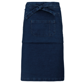 Tablier coton long K887 - Denim personnalisable - Vue de face
