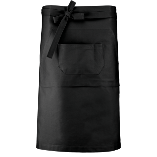 Tablier coton long K887 - Black personnalisable - Vue de face