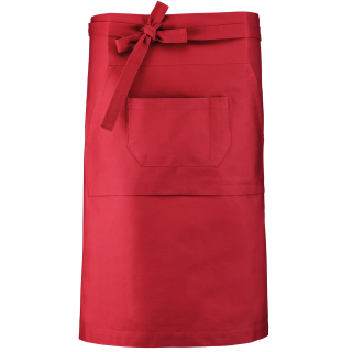 Tablier coton long K887 - Red personnalisable - Vue de face