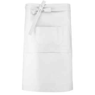 Tablier coton long K887 - White personnalisable - Vue de face